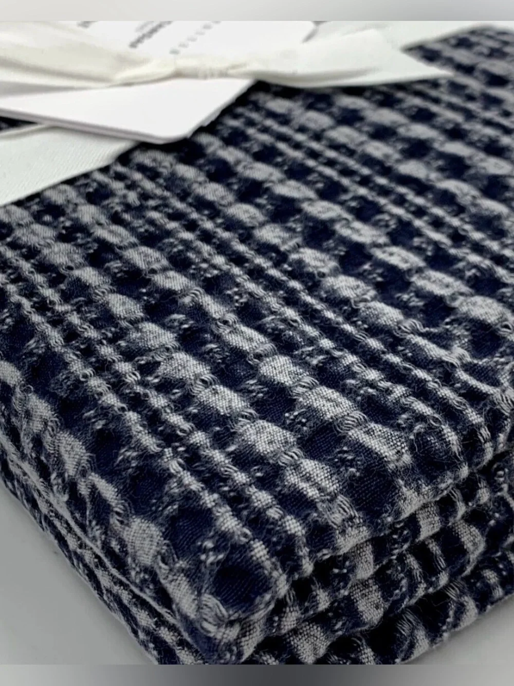 NWT $69 Pottery Barn Honeycomb Cotton Euro Sham - Navy 26x26